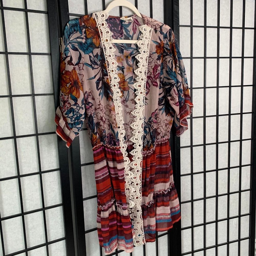 Tru Self Boho Floral Crochet Top XXL 1X
